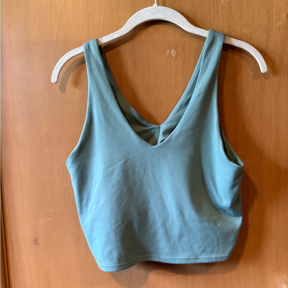 Green athletic tank top